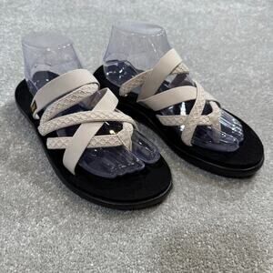 Teva Voya Zillesa Sandals White Strappy Womens 9 Eco Gorpcore Quick Dry Cushy